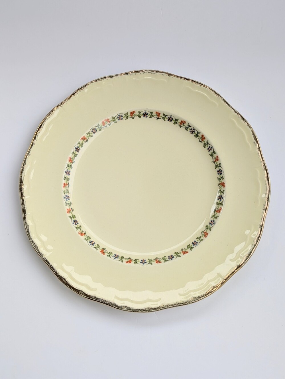 Vintage Alfred Meakin Marigold Paisley Dinner Plate 1930's Marquis Shape Antique